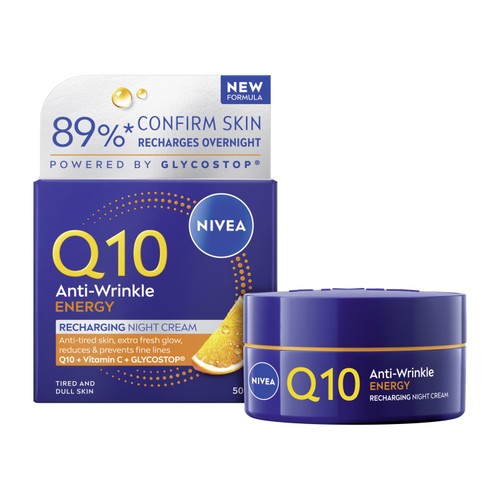 NIVEA Q10 Energy Anti-Wrinkle Recharging Night Face Cream with Vitamin C 
