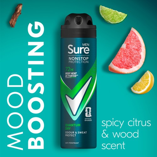 Sure Men 72hr Nonstop Protection Quantum Dry Antiperspirant Deodorant