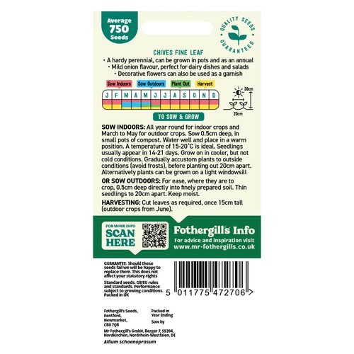 Mr Fothergills Seeds Chives Fine Leaf