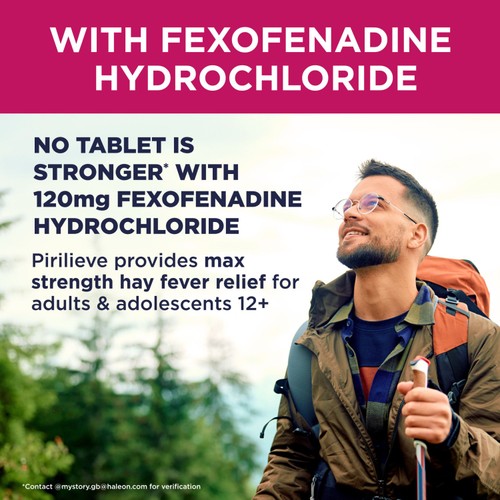 Pirilieve Hayfever Relief, Fexofenadine Antihistamine Tablets