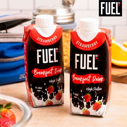 FUEL10K Strawberry High Protein Milk Breakfast Drink