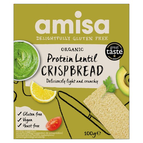 Amisa Organic Gluten Free Protein Lentil Crispbread