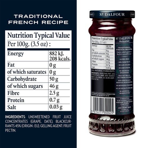 St Dalfour Blackcurrant Fruit Spread