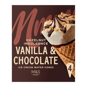M&S 4 Chocolate & Vanilla Ice Cream Cones