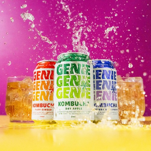 GENIE Kombucha Mixed Case (Dry Apple, Fiery Ginger & Blueberry/Raspberry)