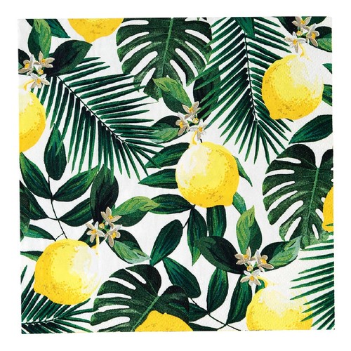 Talking Tables Lemon Palm Paper Napkins