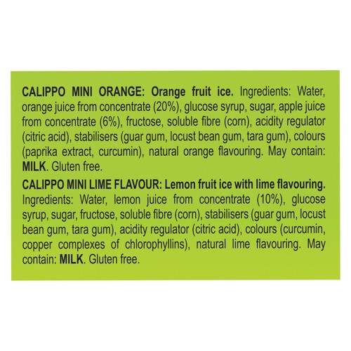 Calippo Mini Orange & Lemon-Lime Ice Lollies