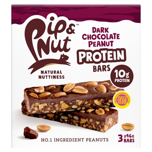 Pip & Nut Protein Dark Chocolate Peanut Bars