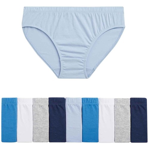 M&S Boys 10pk Pure Cotton Briefs, 7-8 Years, Blue