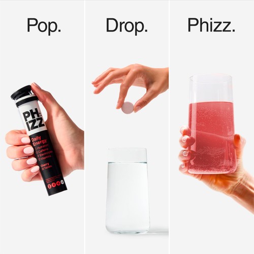 Phizz Caffeine 3-in-1 Hydration, Electrolytes and Vitamins Effervescent