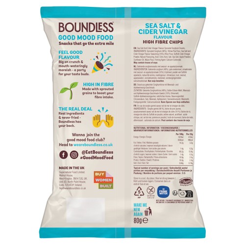 Boundless, Sea Salt and Cider Vinegar Chips, Sharing Bag