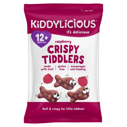 Kiddylicious Raspberry Crispy Tiddlers Baby Snacks