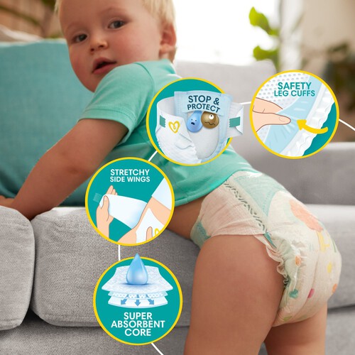 Pampers Baby-Dry Nappies, Size 3 (6-10kg) Essential Pack