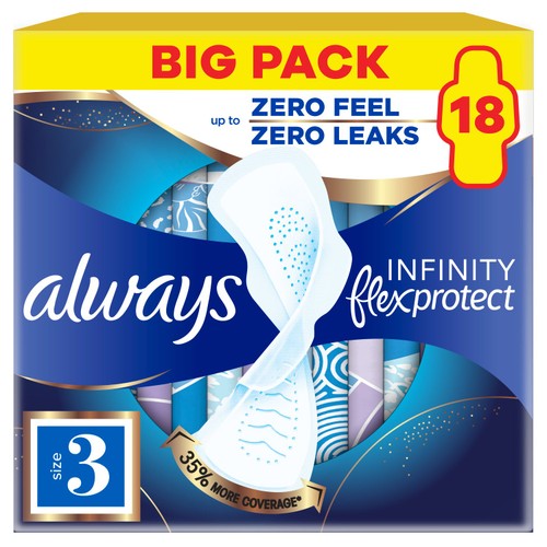 Always Infinity Pads Night (Size 3) Value Pack 18 Count