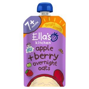 Ella%27S Kitchen Organic Apple And Berry Dairy Free Overnight Oats Baby Food Pouch 7And Months 100G