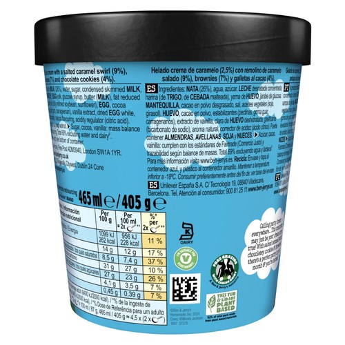Ben & Jerry's Caramel Brownie Party Ice Cream Tub