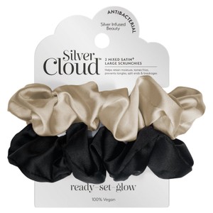 Silver Cloud 2 Mixed Large Satin Scrunchies