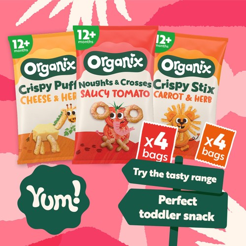 Organix Cheese & Herb Puffs Baby Snack Multipack 12+ Months