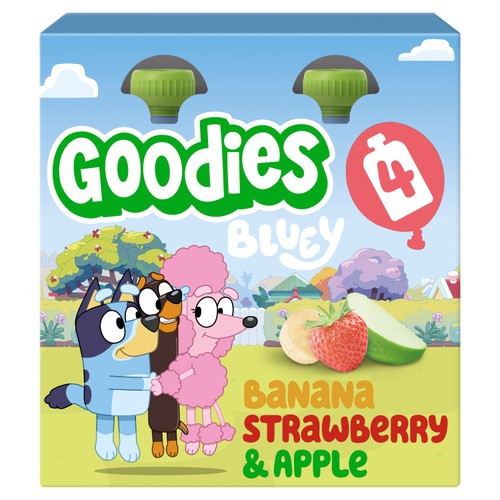 Goodies BLUEY Kids Banana,Strawberry&Apple Smoothie Fruit Pouch Multipack