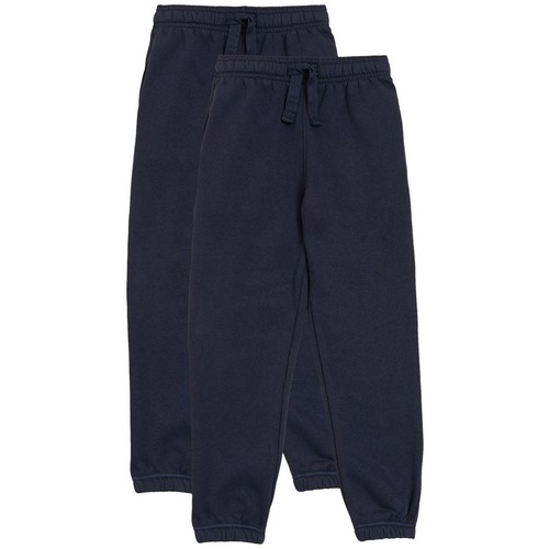 M&S Kids Cotton-Rich Joggers, 3-4 Years, Navy
