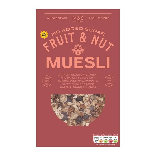 M&S No Added Sugar Fruit & Nut Muesli