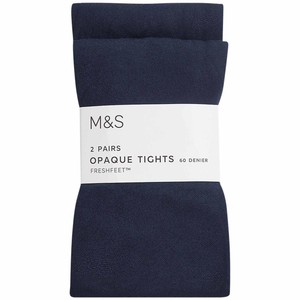 M&S Girls 60 Denier School Tights, 13-14 Years, Navy