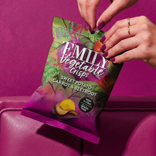 EMILY Veg Crisps Rainbow Roots Sweet Potato, Carrot & Beetroot 