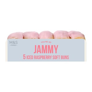 M&S Iced Raspberry Soft Buns