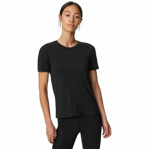 M&S Goodmove Womens Scoop Neck Fitted T-Shirt, 14, Black