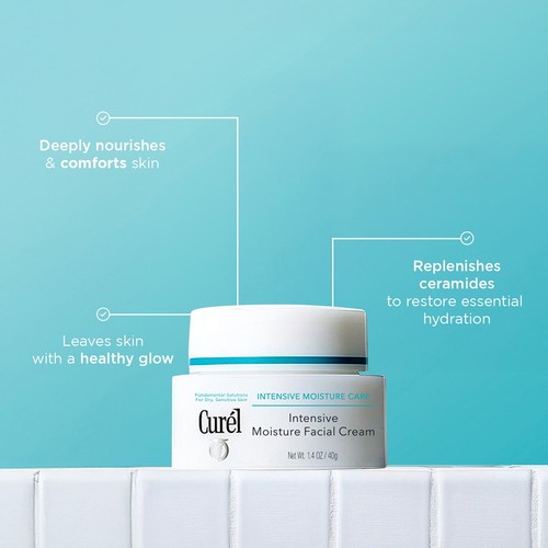 Curel Intensive Moisture Facial Cream for Dry, Sensitive Skin