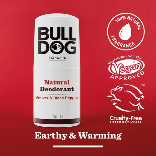 Bulldog Black Pepper & Vetiver Natural Roll-On Deodorant