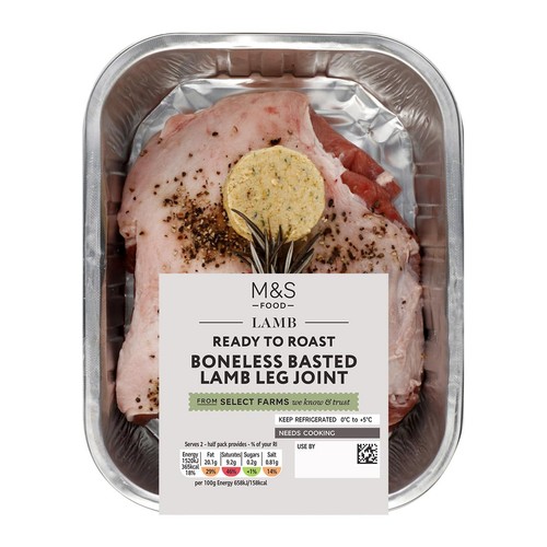 M&S Select Farms Boneless Basted Lamb Leg Joint