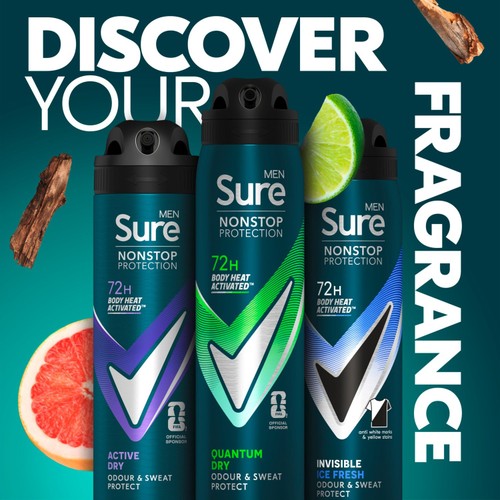 Sure Men 72hr Nonstop Protection Quantum Dry Antiperspirant Deodorant