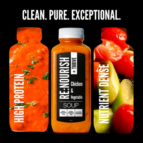 RENOURISH Thrive Chicken and Vegetable, High Protein & High Fibre Soup