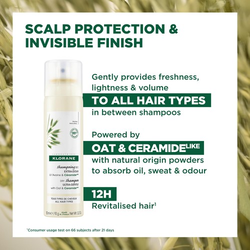Klorane Extra-Gentle Dry Shampoo - All Hair Types - with Oat & CeramideLIKE