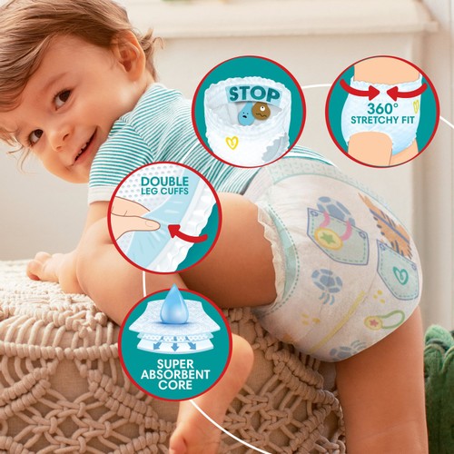 Pampers Baby-Dry Nappy Pants Size 5 12-17kg Jumbo Pack 
