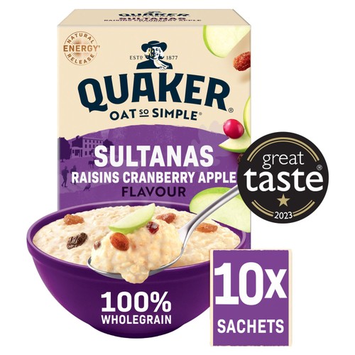 Quaker Oat So Simple Sultanas & Raisins Fruit Porridge Sachets Cereal