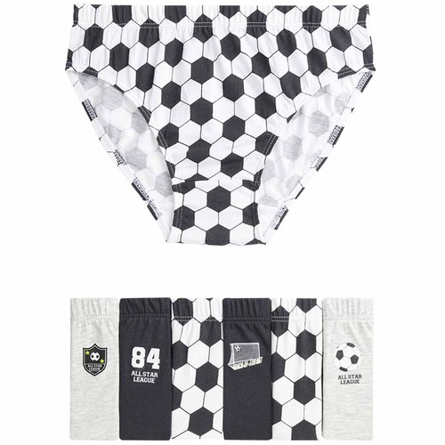M&S Boys Cotton Football Briefs, 7 Pack, 5-6 Years, Black Mix