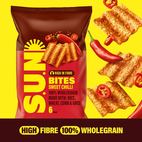 SUN Bites Sun Ripened Sweet Chilli Multipack Snacks Crisps 6x25g