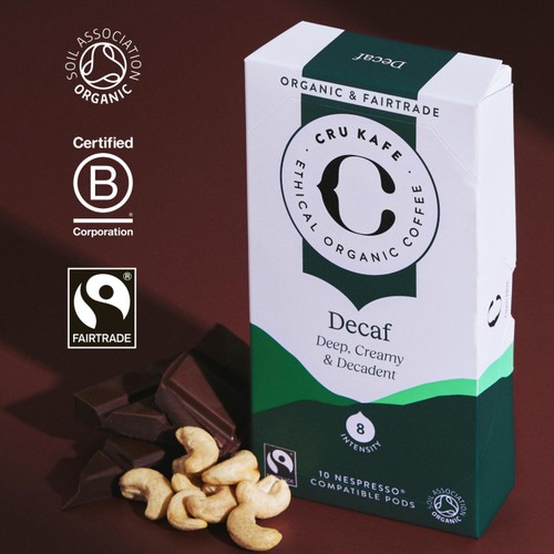 CRU Kafe Organic Fairtrade Decaf Pods 20s