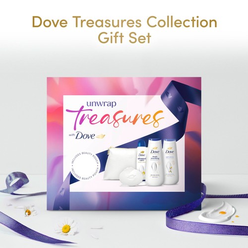 Dove Treasures Collection Tin and Beauty Pouch Gift Set