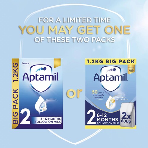 Aptamil 2 Follow On Baby Milk Formula Powder 6-12 Months Big Pack