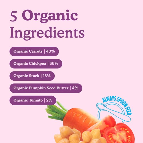 Little Freddie Organic Chickpea & Carrot Baby Food Pouch 6+ Months