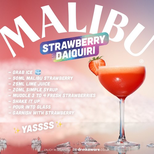 Malibu Strawberry Flavoured Rum Spirit Drink