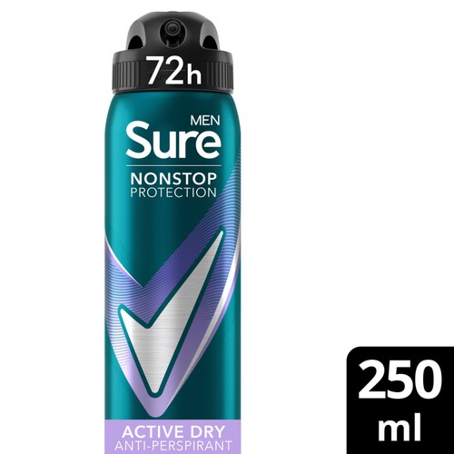 Sure Men 72hr Nonstop Protection Active Dry Antiperspirant Deodorant