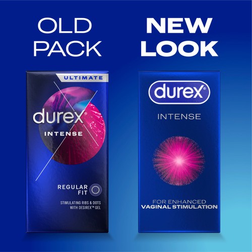 Durex Intense Condoms Ribbed & Dotted Regular Fit