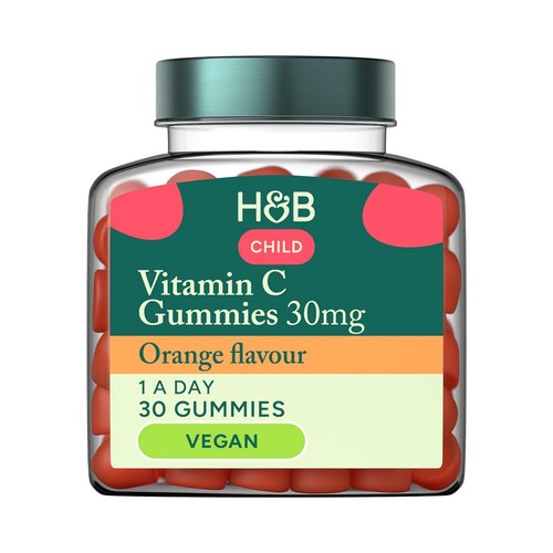 Holland & Barrett Kids Vitamin C 30mg Vegan Gummies Orange
