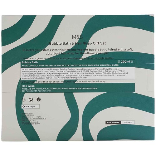 M&S Womens Bubble Bath & Hair Turban