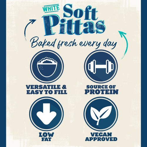 Warburtons 4 Soft White Pittas