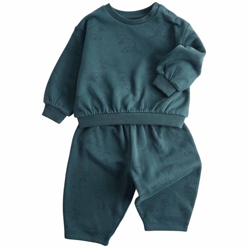 M&S Dino Sweat Outfit, 3-6 M, Blue Mix
